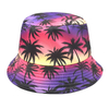 Tropical Hawaii Bucket Hat Summer Sunset Beach Palm Tree Fishman Hat for Outdoor Travel