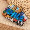 Custom Logo Epoxy MDF Wood Valparaíso Lima Cusco Souvenir Magnet Chile Souvenir Fridge Magnet