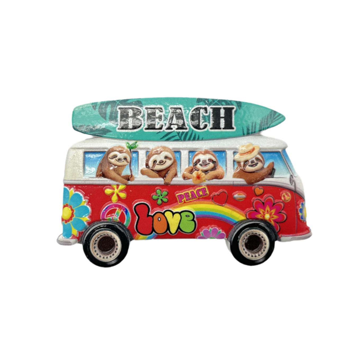Factory Custom Logo Resin Printing Palm Tree Beach Sunset Souvenir Santa Barbara California Fridge Magnet
