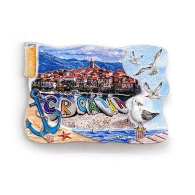 Resin Magnet Nautical Croatia Souvenir Dubrovnik Fridge Magnet