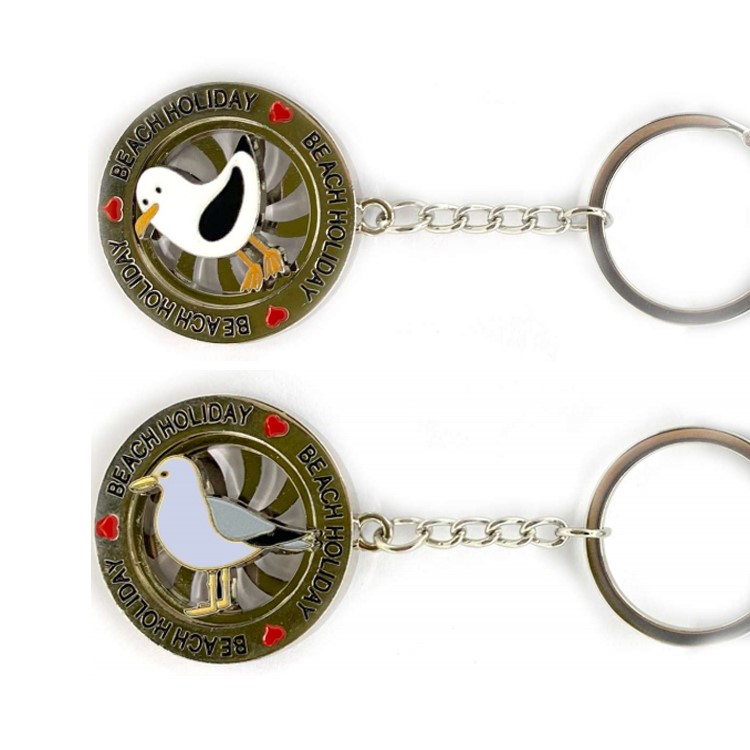 Custom Logo Metal Keyring Nordic Iceland Souvenir Puffin Keychain