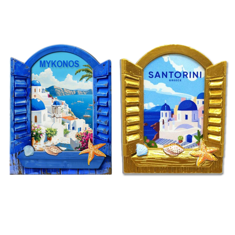 Custom Logo Resin Greek Island Halkidiki Rhodes Greece Souvenir Fridge Magnet