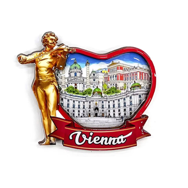 Factory Customized Design Travel MDF Wood Building Schlossberg Austria Graz Souvenir Fridge Magnet