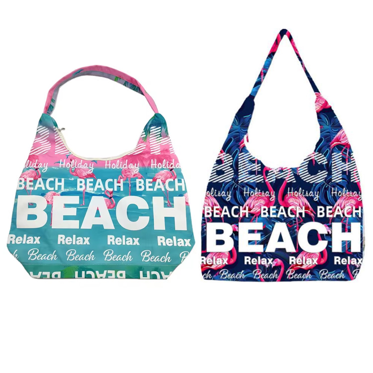 Custom Logo Women Fashion Tourist Souvenir Canvas Beach Tote Bag
