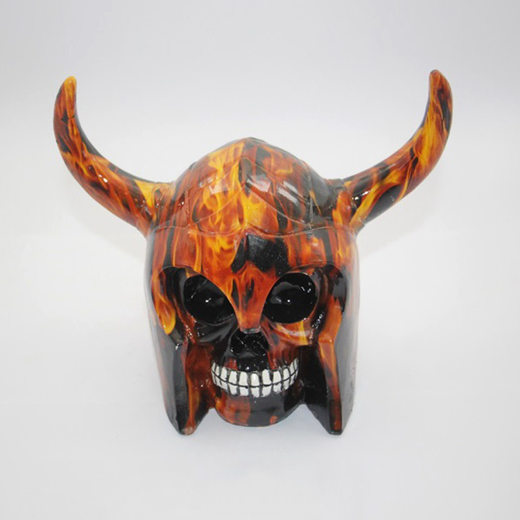 American Style Resin Demon Skull Sculpture for Halloween Festival Decoration