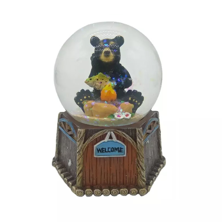 Custom Resin Snow Globe Souvenir Animal Bear Snowglobe