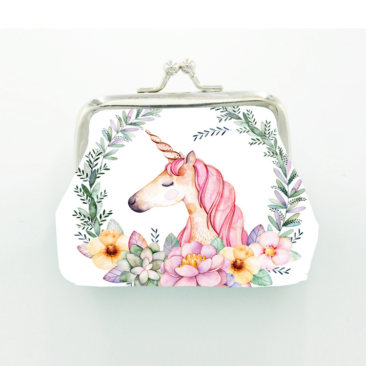 Custom PU Leather Souvenir Purse Unicorn Cartoon Style Coin Purse