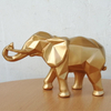 Nordic Geometric Abstract Home Animal Sculpture Ornament Desktop Decoration Resin Gold Elephant Statue