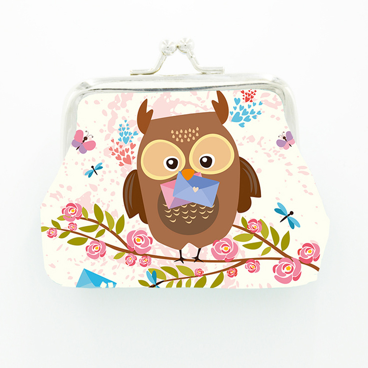 Wholesale PU Leather Women Cartoon Cute Owl Coin Purse