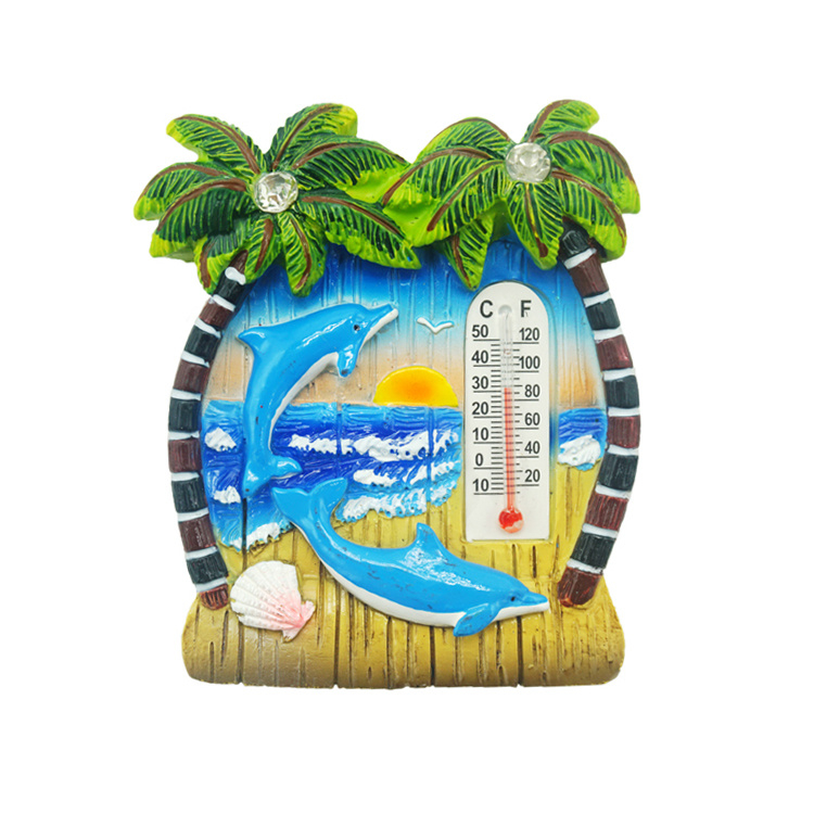 Tourism Beach Souvenir Resin Fridge Magnet with Thermometer