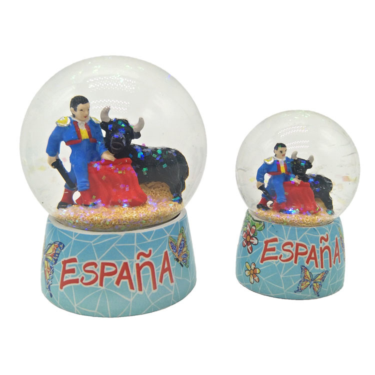 Custom Printing Decal Resin Spain Souvenir Barcelona Snow Globe