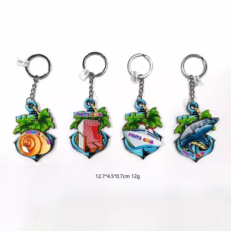 Souvenir Collection Tourist Gift MDF Souvenir Custom Wood Turtle Keychain Epoxy Keychain Promotion