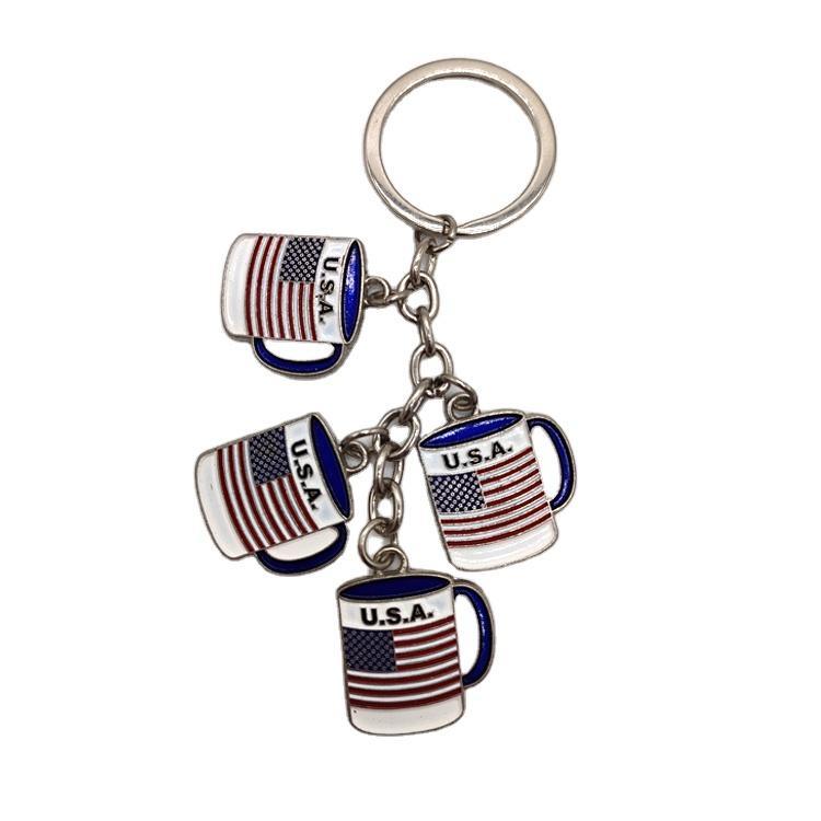 Custom Logo Map Flag Shape Metal California Souvenir Keychains