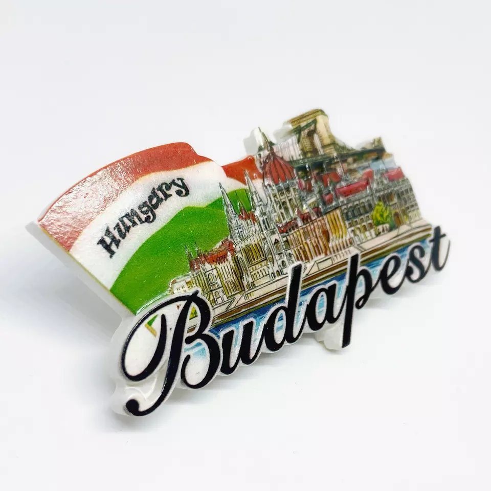 Custom Resin 3D Printing Tourist City Views Hungary Budapest Souvenir Fridge Magnet