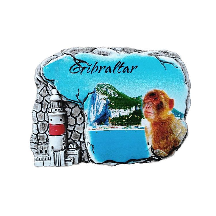 Cutom Printing Resin Gibraltar Tourist Souvenir Fridge Magnet