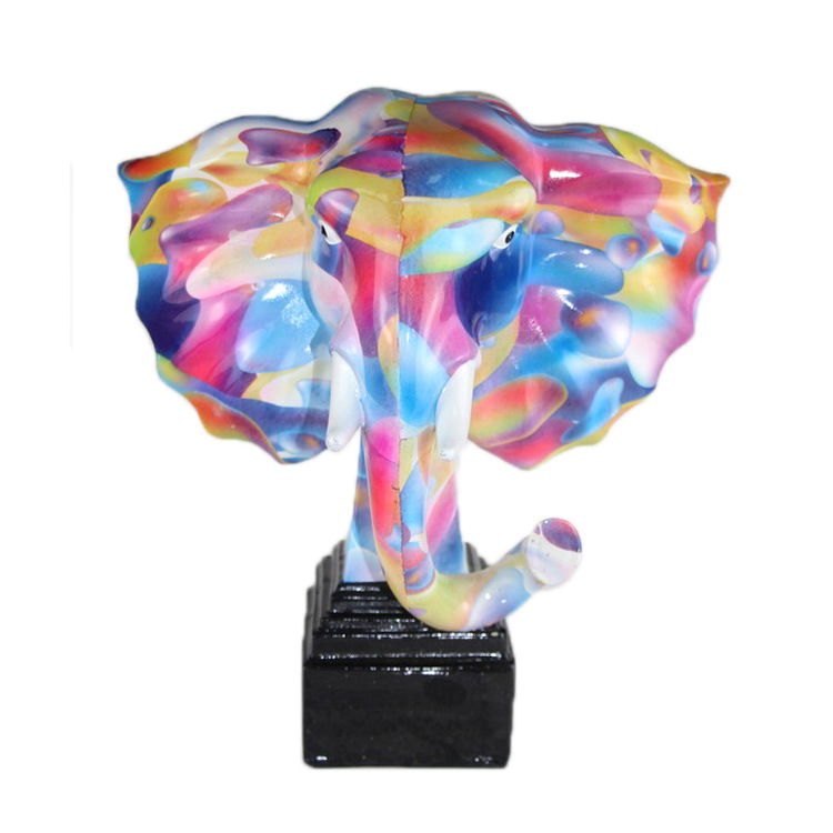 Modern Nordic Luxury Desktop Office Feng Shui Resin Elephant Statue for Home Decor