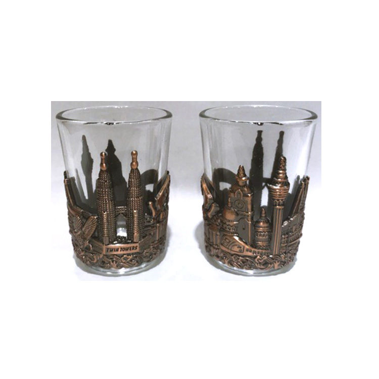 Custom Metal Tourist Souvenir Silver Color Gold Shot Glass