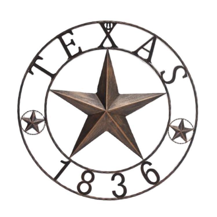 Wholesale Retro Style Wall Hanging Decoration Texas Star Metal Wall Art Decor