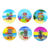 Custom Printing Beach Themed Clear Glass Souvenir Coasters