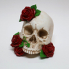 Factory Wholesale Creative Halloween Gift Rose Skull Head Resin Skull Statue for Home Decor