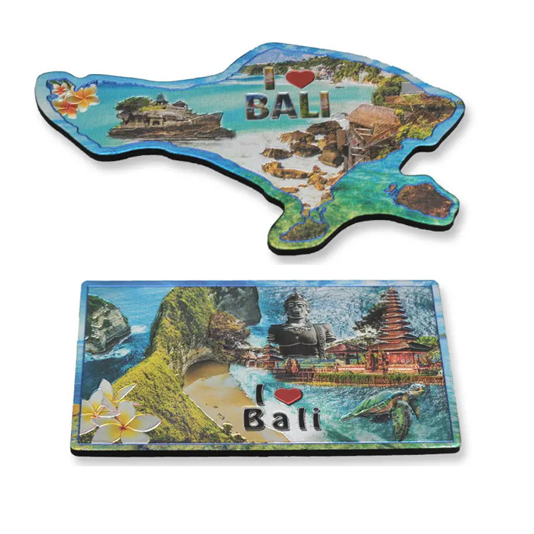 Wholesale Custom Beach Island Tourist Gift Foil Magnet Bali Souvenir Fridge Magnet