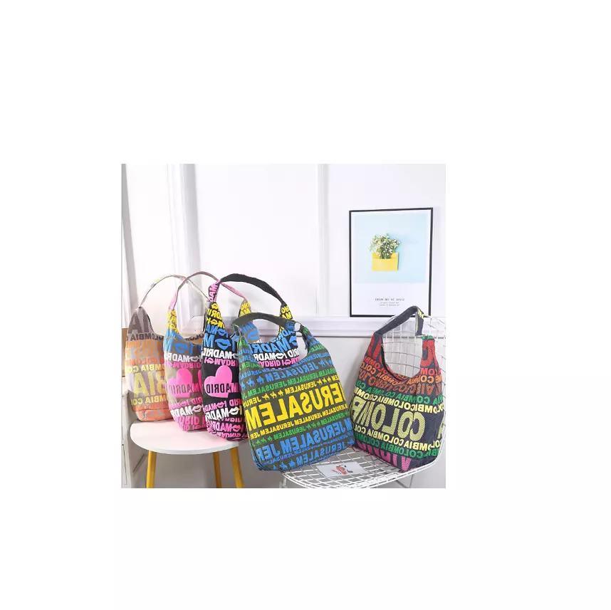 Customized Logo City Name Canvas Crossbody Bag Tourist Souvenir Women Shoulder Bag