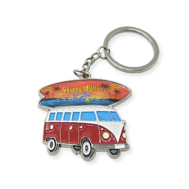 Promotion Gift Souvenir Custom Logo Alloy Motorcycle Bus Shaped Keychain