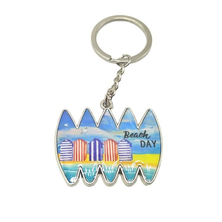 Custom Logo Beach Surfboard Malaysia Souvenir Metal Keychain