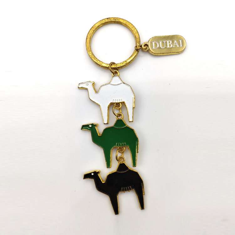 Custom UAE Metal Silver Gold Tourist Souvenir Dubai 3D Keychain