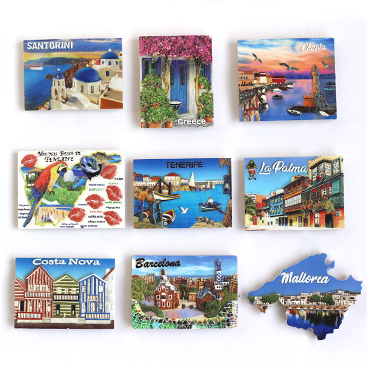 European City Landscape Resin 3D Printing Tourist Souvenir Custom Made Fridge Magnet