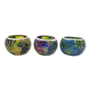 Wholesale Luxury Home Decor Candle Jars Round Shape Glass Mosaic Candle Holder