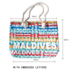 Factory Wholesale Maldives Tourist Souvenir Foam Beach Bag Women Canvas Tote Bags with Custom Printed Logo