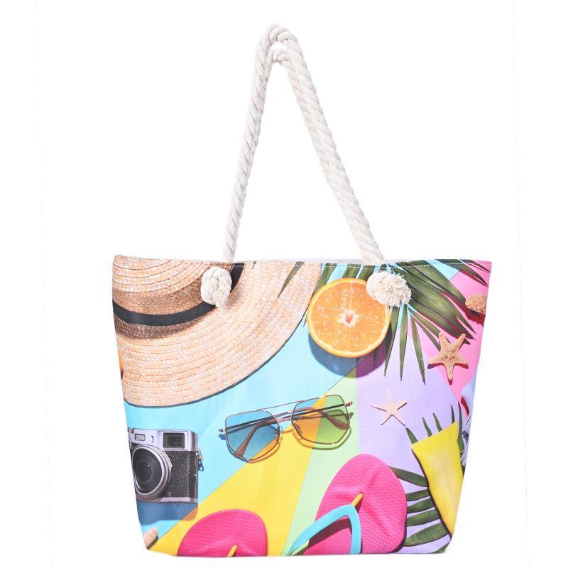 2023 Large Women Summer Souvenir Flip Flop Hawaiian Beach Bags with Custom Printed Logo