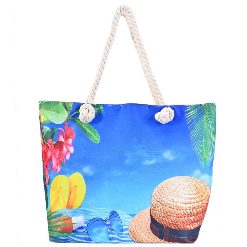 2023 Large Women Summer Souvenir Flip Flop Hawaiian Beach Bags with Custom Printed Logo