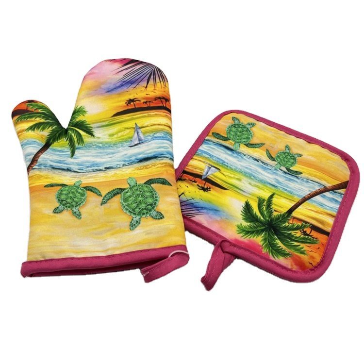 Manufacturer Custom Printed Souvenir Kitchen Oven Gloves Heat Resistant Sublimation Oven Mitt