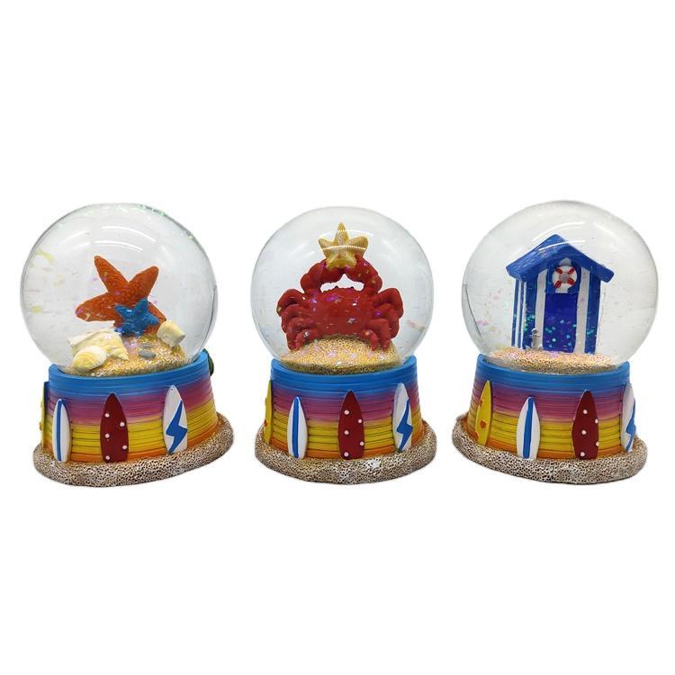 Customized Resin Water Ball Beach Hawaii Souvenir Flower Snow Globe