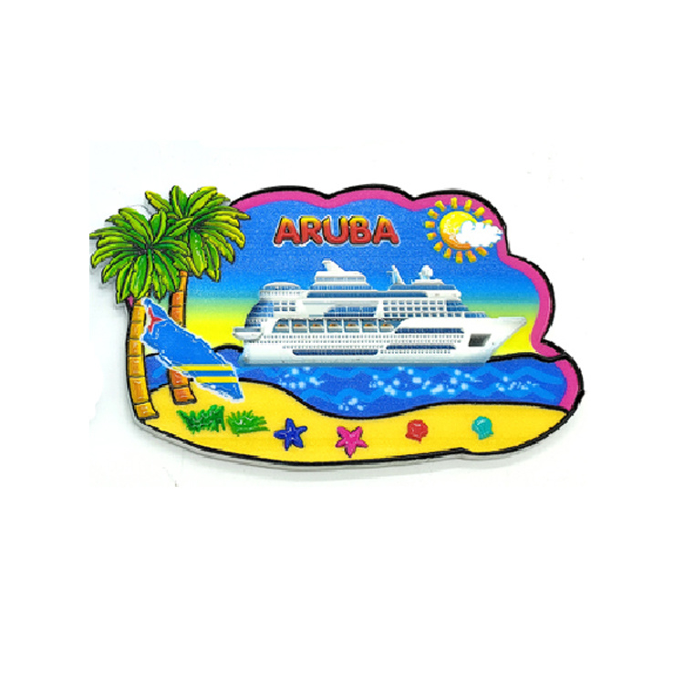 Custom Logo Shape Bahamas Curacao Aruba Souvenir Cruise Ship Souvenir Fridge Magnet