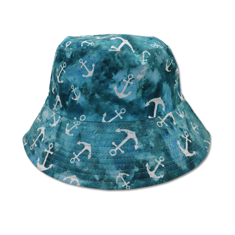 Custom Printed Fashion Fisherman Cap Jamaica Leaf Weed Bucket Hats