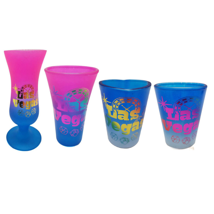 Wholesale Colorful Shotglass Customizable Logo Branded Souvenir Las Vegas Shot Glass