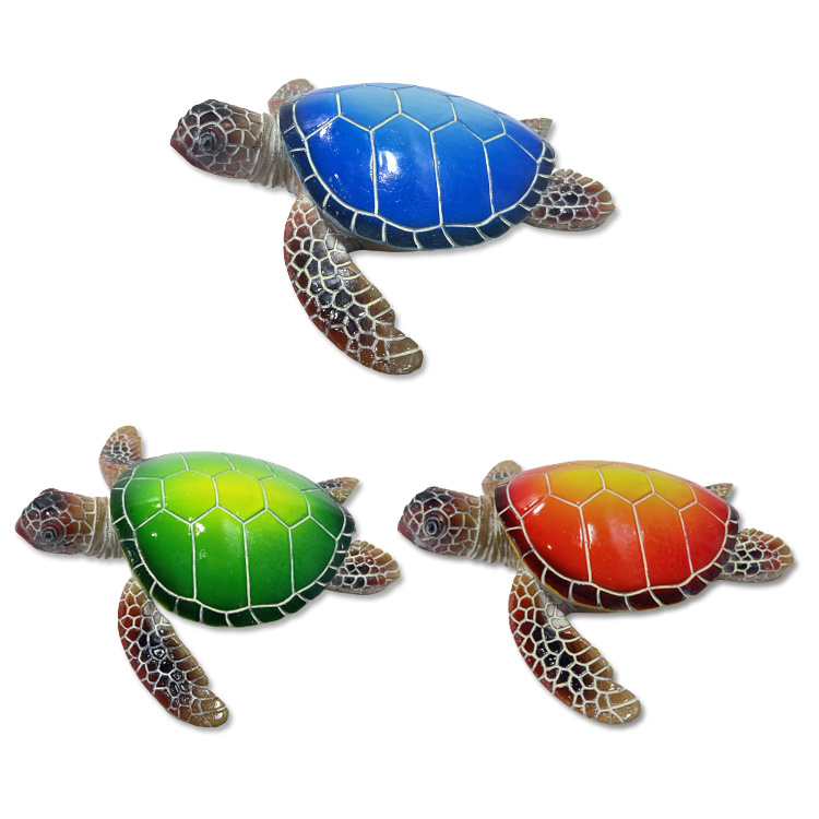 Wholesale Custom Beach Souvenir Turtle Sticker Resin Turtle Island Statue for Home Decor