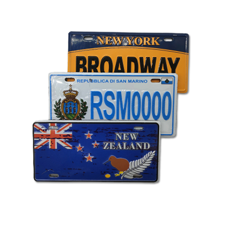 Custom Printing Metal Rectangular License Plate Kiwi Souvenir New Zealand Fridge Magnet