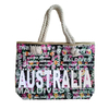 Custom Logo Canvas Summer Cotton Rope Handle Women Australia Souvenir Beach Tote Bag