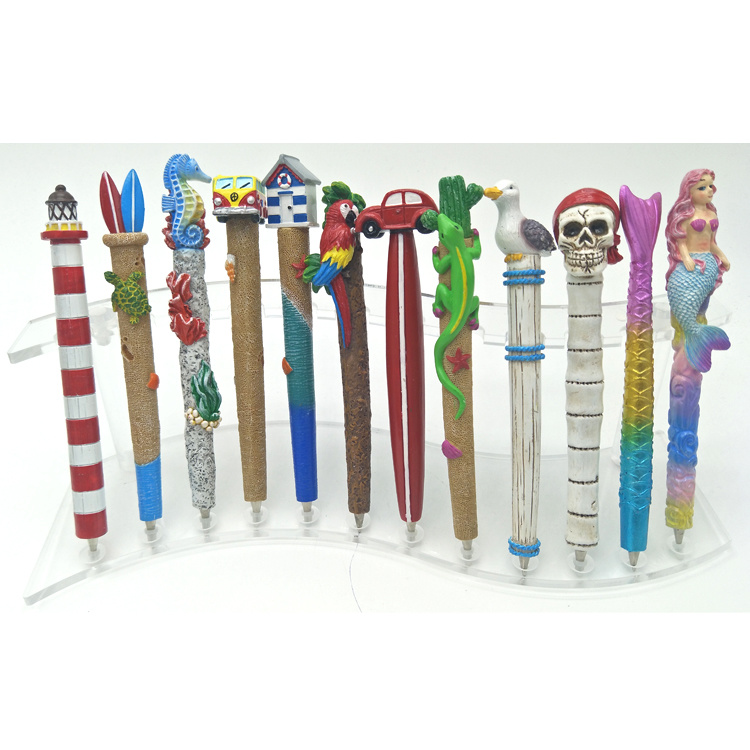 Wholesale Custom Halloween Souvenir Gift Resin Craft Skull Pens