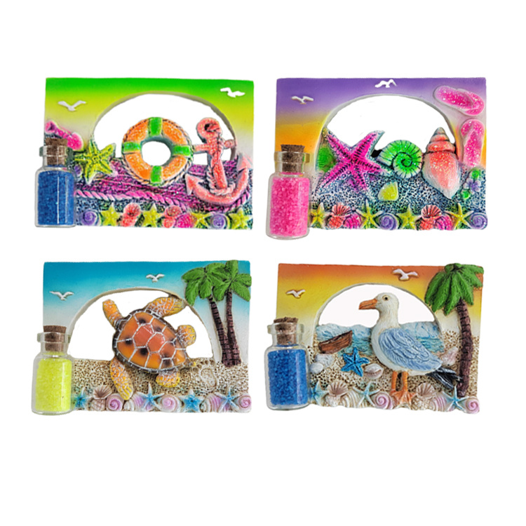 Wholesale Custom Resin Beach Magnet Sea World Theme Souvenirs Fridge Magnet