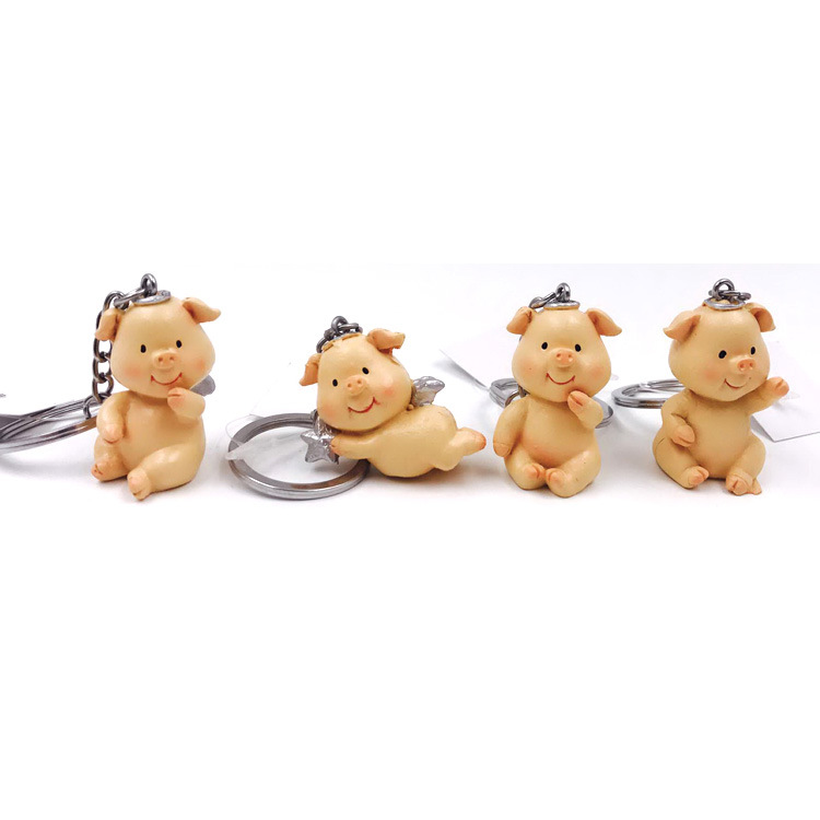 Custom Cute Resin Animal Souvenir Pig Monkey Keychain