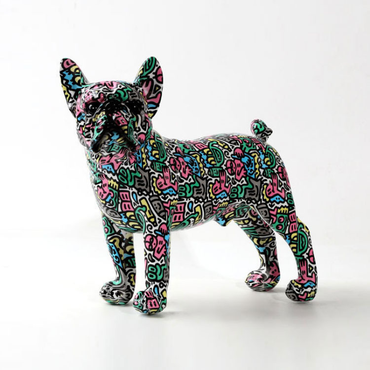 Nordic Home Decor Dog Statue French Bulldog Resin Art Sculpture