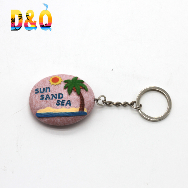 Custom Logo Ocean Beach Style Resin keychain for Souvenir