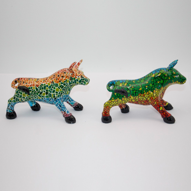 Factory Custom Design Spain Souvenir Animal Statue Resin Mosaic Figurine for Home Decor