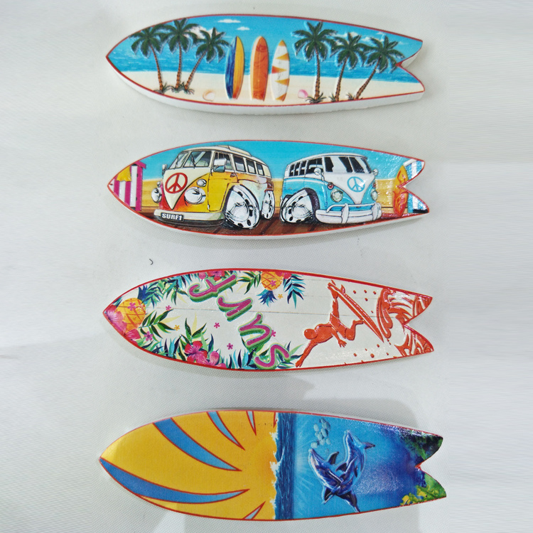 Factory Custom Printing Surfboard Beach Souvenir Resin Fridge Magnet