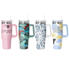 Custom Logo Sublimation Souvenir Travel Mug Flask Reusable 40oz Tumbler Stainless Steel 40 Oz Water Bottle with Handle